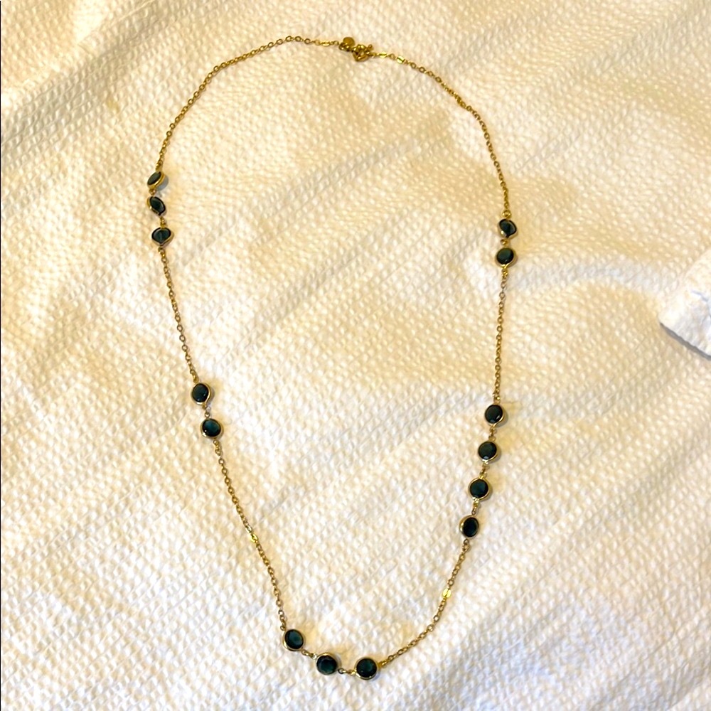 Elegant Gold and Blue/Green Necklace